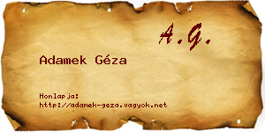 Adamek Géza névjegykártya