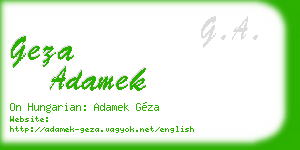 geza adamek business card