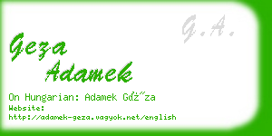 geza adamek business card